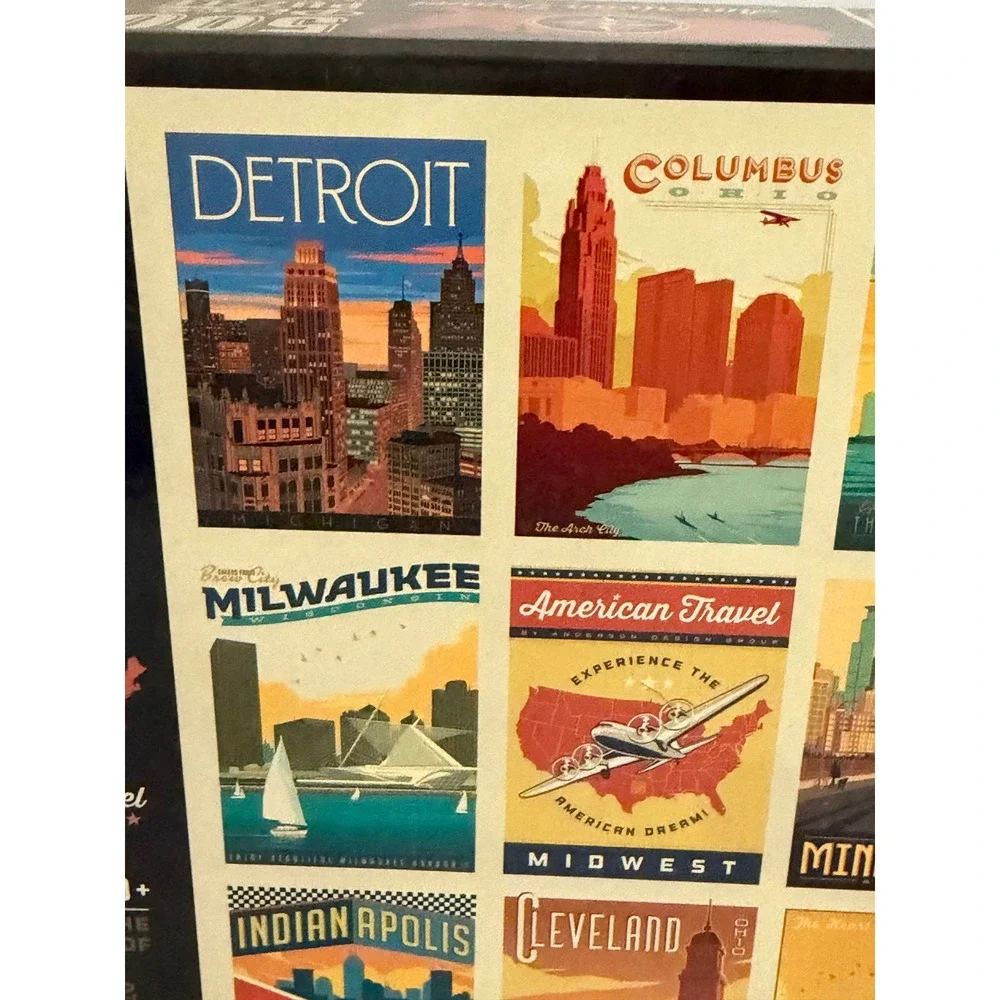 Americanflat American Travel Midwest 500 Piece Puzzle Anderson Design Group Art